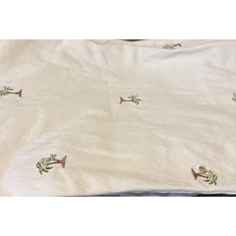 Briggs NY Vintage Palm Tree Embroidered Capri Pants Size14 Beige Tropical Resort - Picture 8 of 8